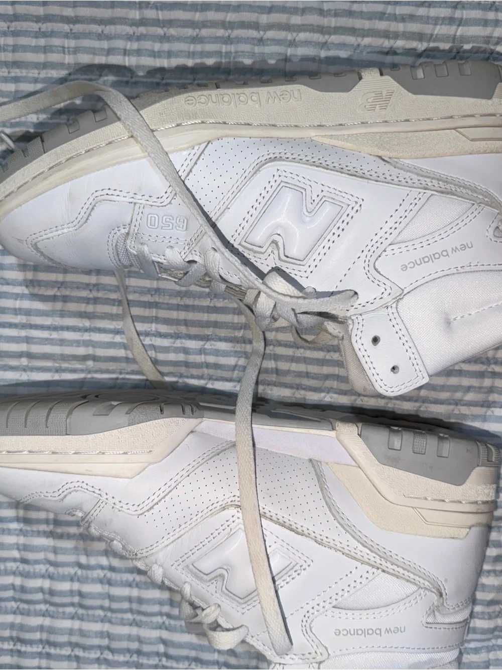 New Balance White Lace-Up Sneakers